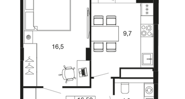 1-к. квартира, 40 м²