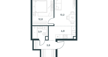 2-к. квартира, 44 м²