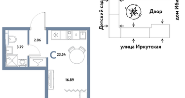 Студия, 23 м²
