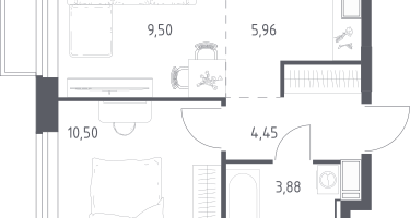 Студия, 34&nbsp;м²