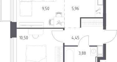 Студия, 34&nbsp;м²