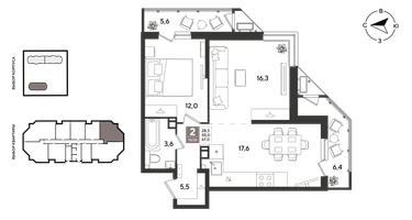 2-к. квартира, 67&nbsp;м²