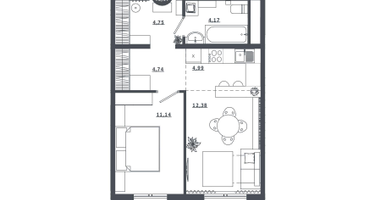 1-к. квартира, 41&nbsp;м²
