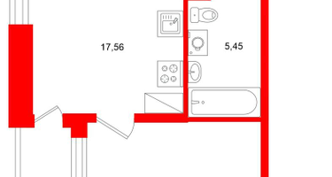 1-к. квартира, 40&nbsp;м²