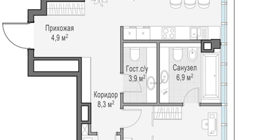 2-к. квартира, 118 м²
