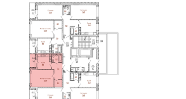 1-к. квартира, 40&nbsp;м²