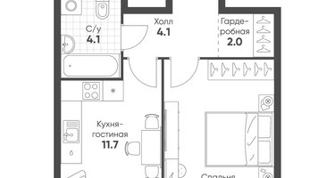 1-к. квартира, 35 м²