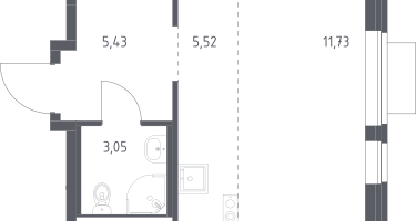Студия, 25&nbsp;м²