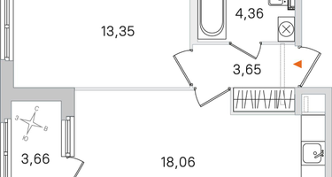 1-к. квартира, 41&nbsp;м²