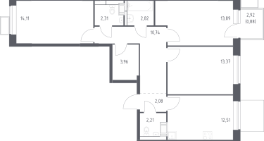 3-к. квартира, 77&nbsp;м²