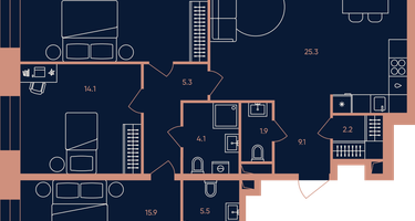 4-к. квартира, 103&nbsp;м²