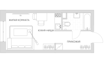 Студия, 23 м²