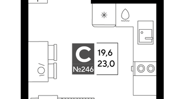 Студия, 23&nbsp;м²