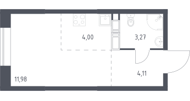 Студия, 23&nbsp;м²