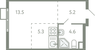 Студия, 27&nbsp;м²