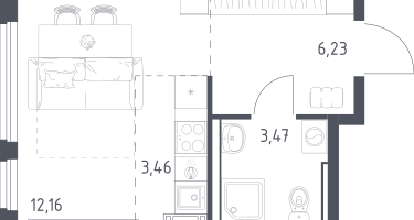 Студия, 25&nbsp;м²