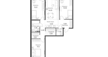 4-к. квартира, 86&nbsp;м²