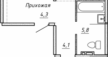 2-к. квартира, 64 м²