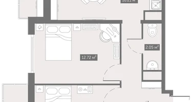 2-к. квартира, 55&nbsp;м²