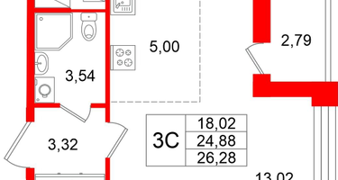 Студия, 24&nbsp;м²