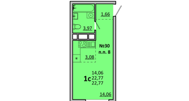 Студия, 22&nbsp;м²