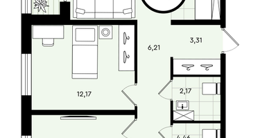 2-к. квартира, 58&nbsp;м²