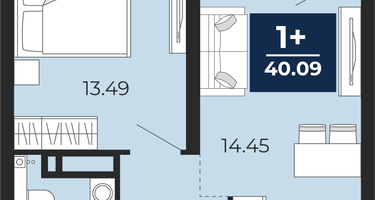 1-к. квартира, 36&nbsp;м²