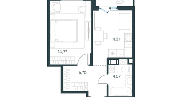 1-к. квартира, 38 м²