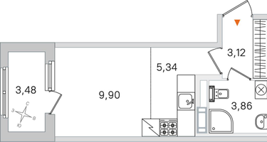 Студия, 23&nbsp;м²