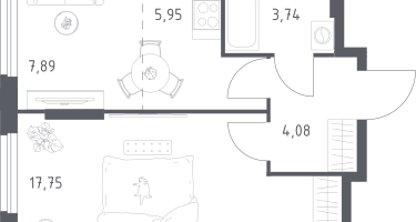 Студия, 39&nbsp;м²