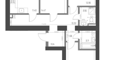 3-к. квартира, 78&nbsp;м²