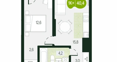 Студия, 40&nbsp;м²