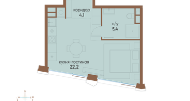 Студия, 31 м²