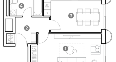 1-к. квартира, 44 м²