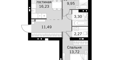 2-к. квартира, 58&nbsp;м²
