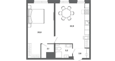 1-к. квартира, 50&nbsp;м²