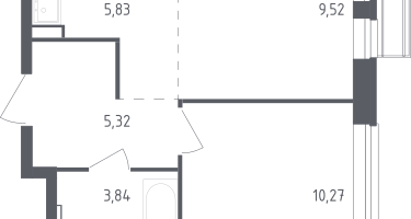 Студия, 34&nbsp;м²