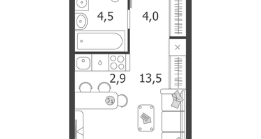 Студия, 24 м²