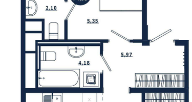 2-к. квартира, 74&nbsp;м²