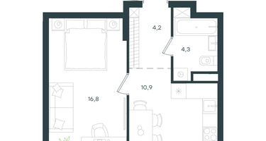 1-к. квартира, 36&nbsp;м²