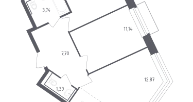 Студия, 51&nbsp;м²