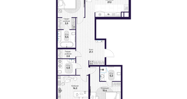 3-к. квартира, 123 м²
