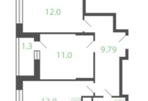 2-к. квартира, 51&nbsp;м²
