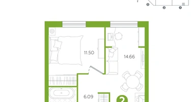 2-к. квартира, 36&nbsp;м²
