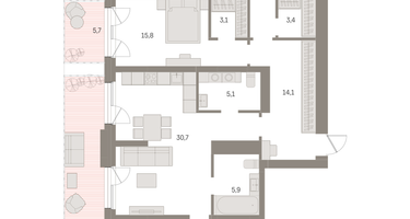 3-к. квартира, 160&nbsp;м²