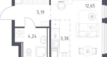 Студия, 25&nbsp;м²