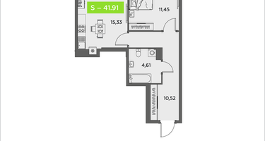 Студия, 41&nbsp;м²