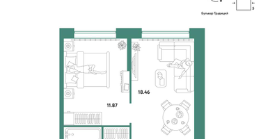 2-к. квартира, 37&nbsp;м²