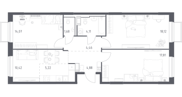 Студия, 80&nbsp;м²