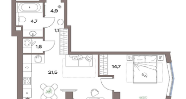 2-к. квартира, 48 м²